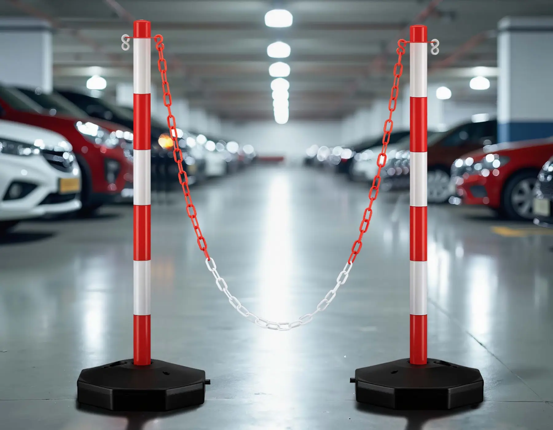 Chain barriers and safety posts
